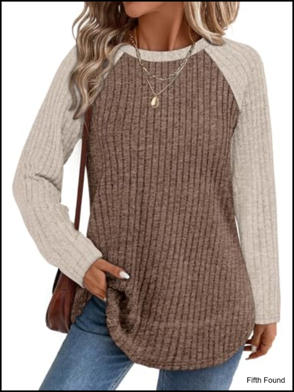 Women's Long Sleeve Tunic Sweater Lightweight Ribbed Top Fall